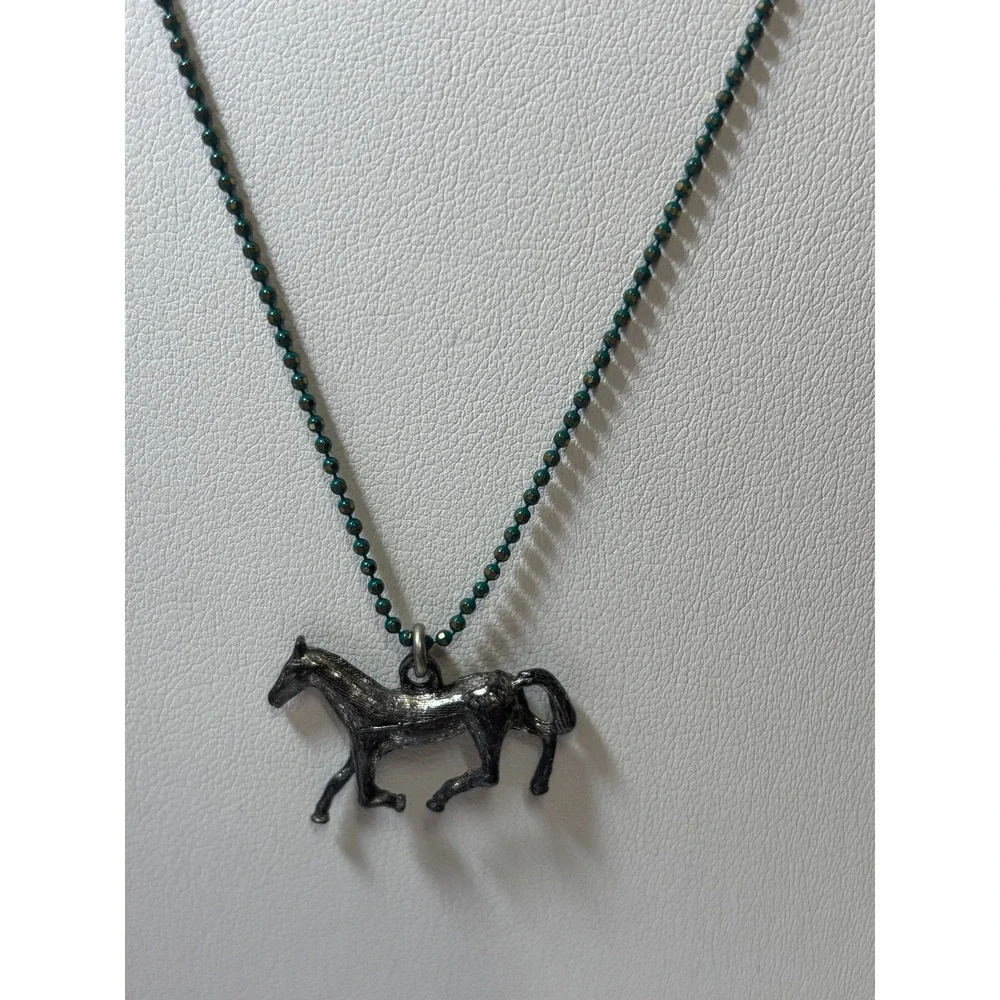 #42. Silver-tone Horse Necklace